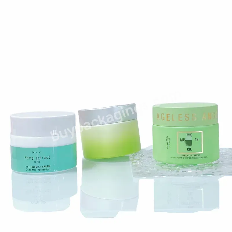 Wholesale Luxury Wide Mouth Round Empty Cream Packaging Colorful Frosted Storage Container Cosmetic Glass Jar With Lid - Buy Glass Jar For Cosmetics 80 Ml,Luxury Set Glass Jar For Cosmetics,Empty Glass Cosmetic Jar With Lid.