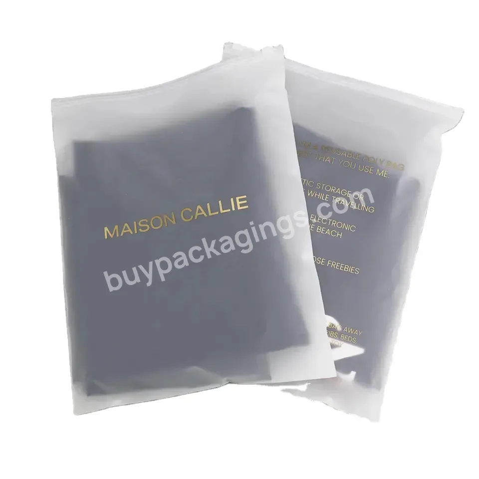 Wholesale Matte Poly Bag With Zipper Lock Custom Two Sides Print Plastic Packaging Bag For Clothes