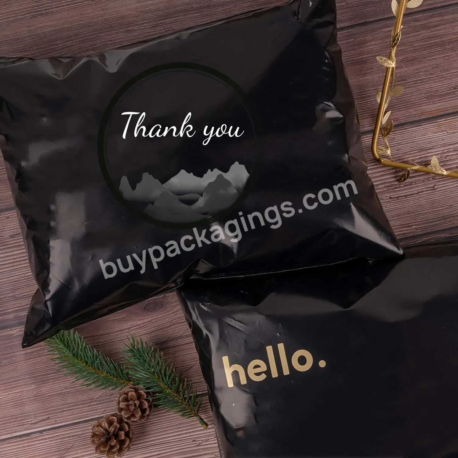 Wholesale Metallic Small Custom Printed Compostable Poly Mailer Shipping Bag