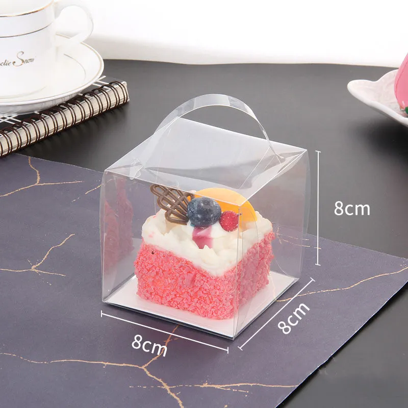 Wholesale Mini Muffin Cupcake Clear Plastic Box With Handle