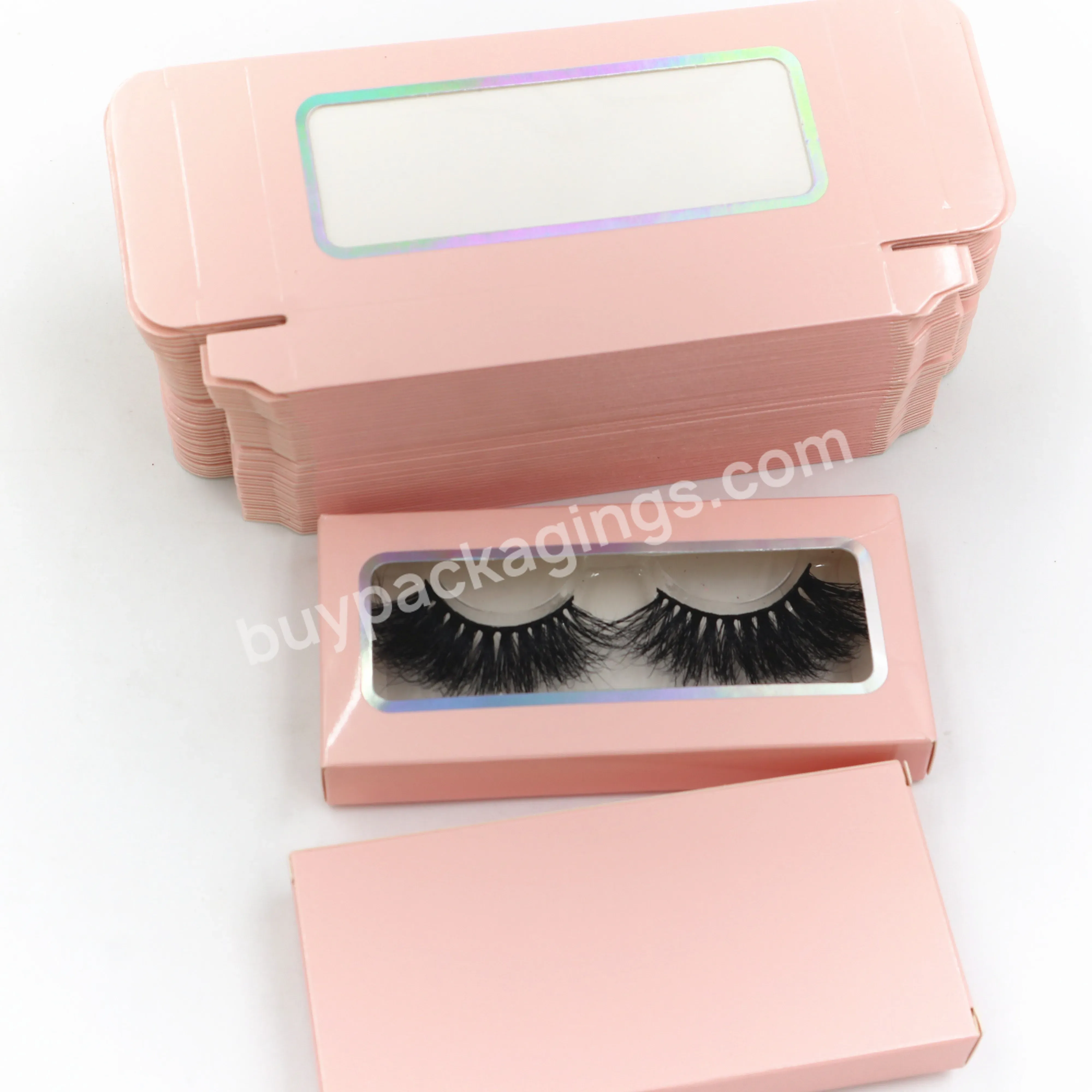 Wholesale Mink Eyelashes Pink Eyelash Packaging Box