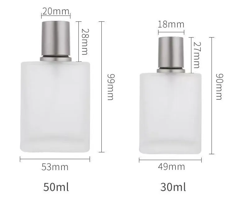 Wholesale Multi Size Empty Simple Style Flat Square Spray Fragrance Perfume Bottle Perfume Spray Glass Bottle