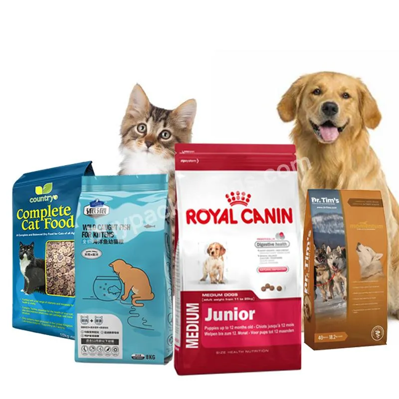 Wholesale Mylar Gold Aluminum Foil Pet Food Bag Dog Treats Snack Package Pet Feed Packaging Bags Matte Cat Food Meat Bags