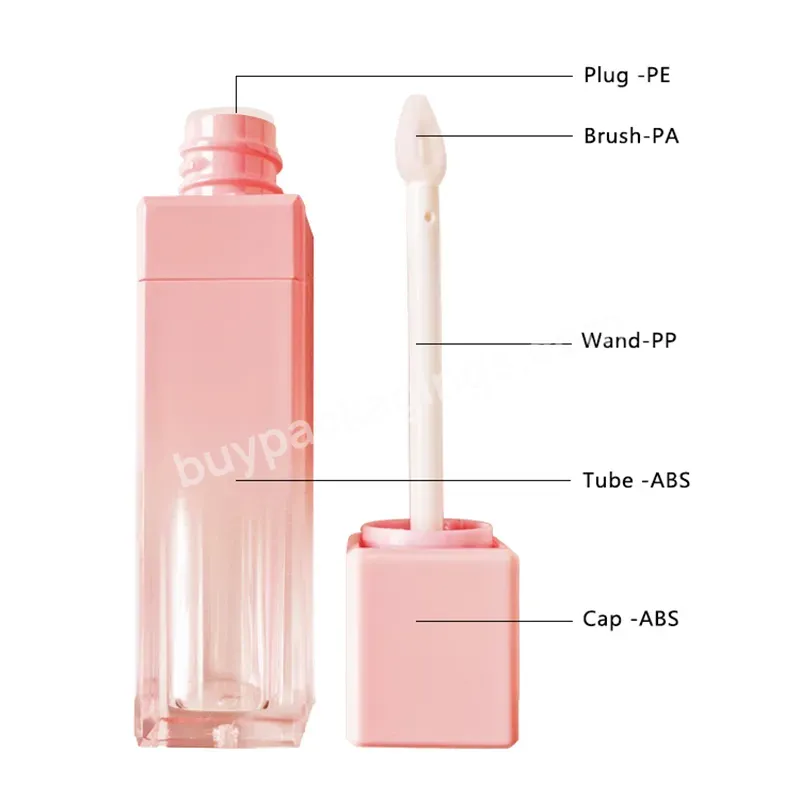 Wholesale New Clear Makeup Container Square Pink Cute Gradient Empty Custom Empty Lipgloss Container Accept Customized