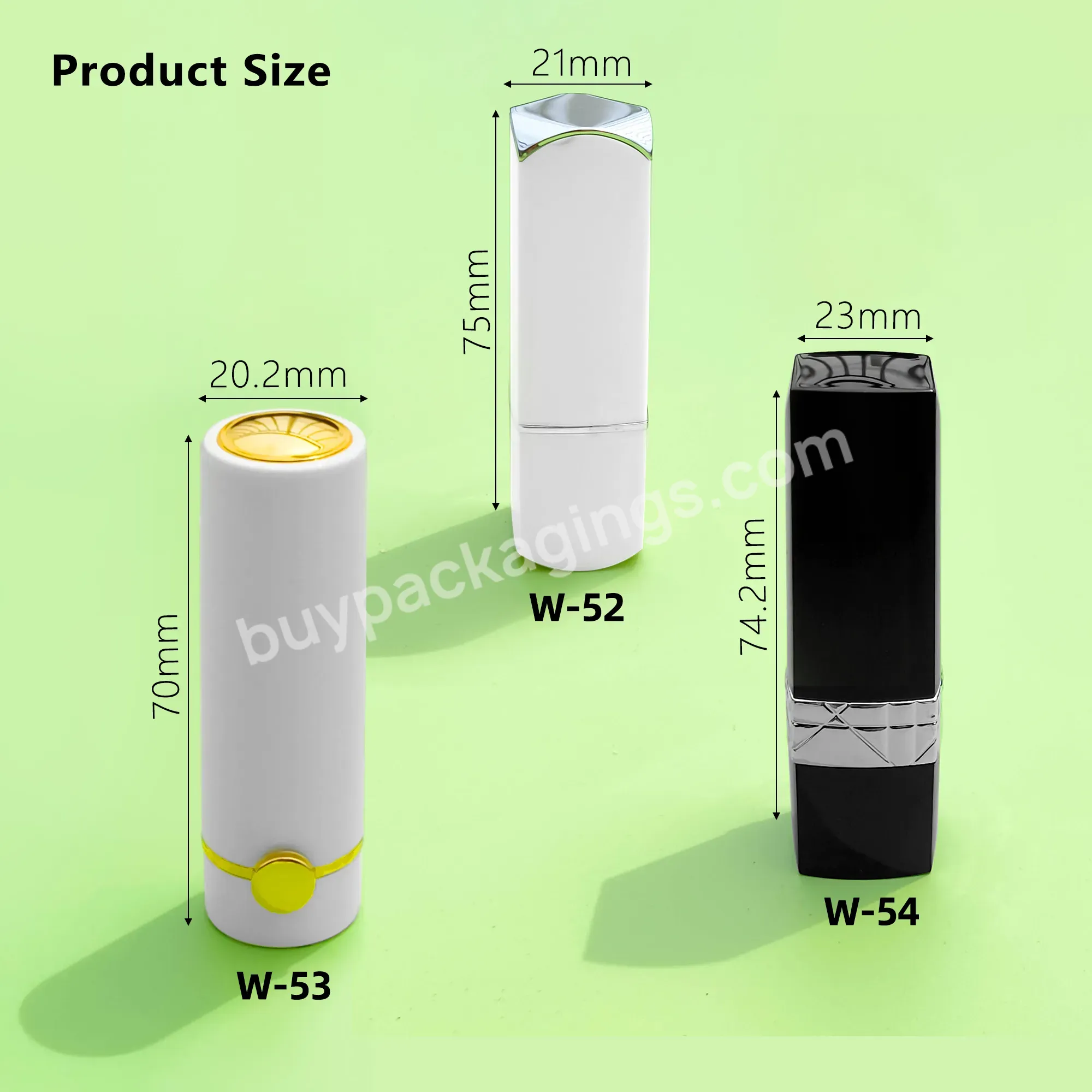 Wholesale New Design Round Square Matte Cosmetic Packaging Lip Balm Container 3.5g Plastic Lipstick Tube White Black