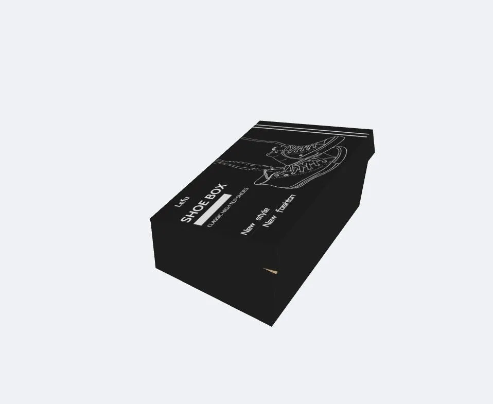 Wholesale New Trending Product Fashion Packaging Custom Black Corrugated Paper Foldable Packaging Design Shoe Boxes With Logo
