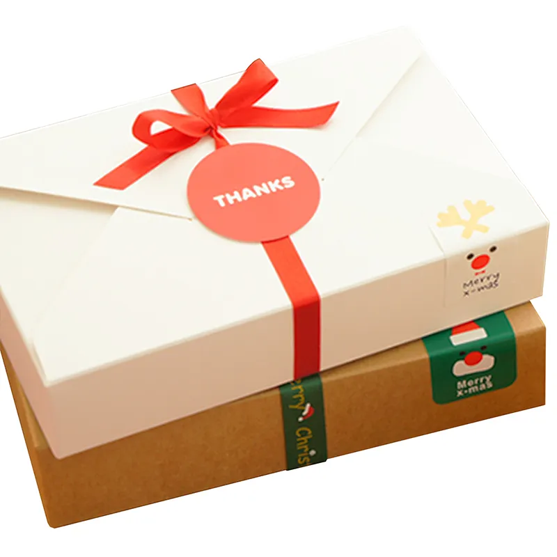 Wholesale Not Contain Sticker Ribbons Black And Brown Cookie Candy Chocolate Packaging Folding Empty Christmas Gift Box
