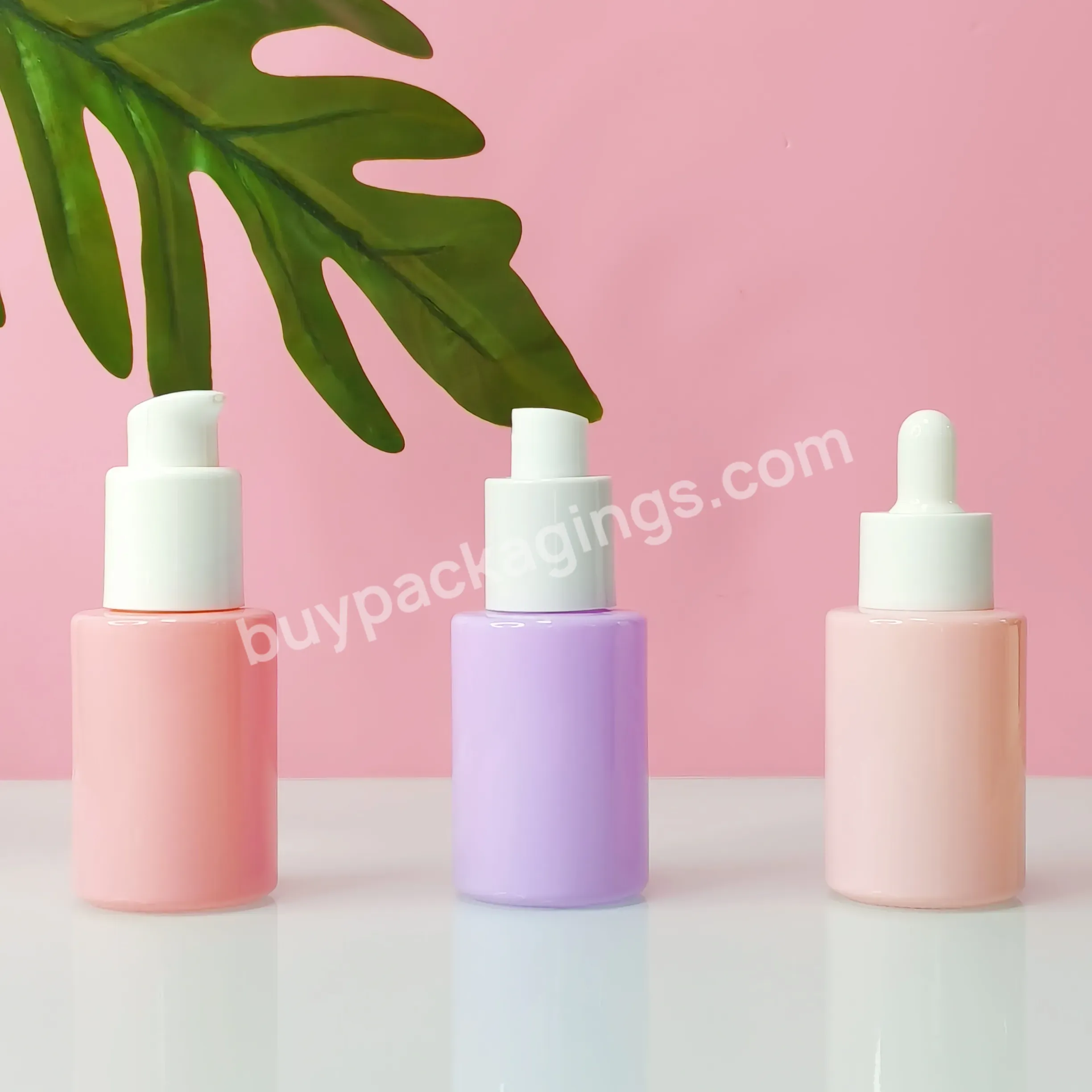 Wholesale Oem 20ml 30ml 50ml Pink Purple Essential Oil Glass Dropper Bottle For Serum Aroma Perfume Oil