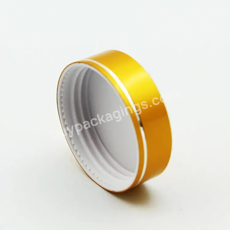 Wholesale Oem Custom 45/400 Aluminum Plastic Screw Cap Plastic Bottle Jar Screw Cap Shinning Gold Aluminum Shell Manufacturer/wholesale