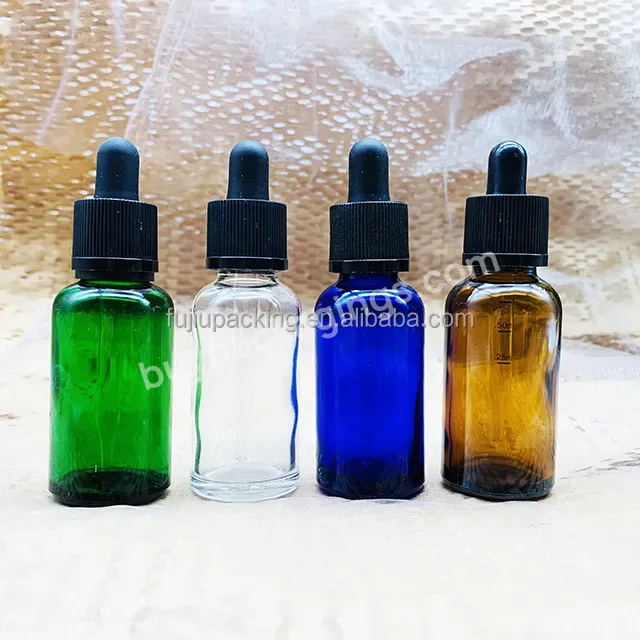 Wholesale Oil Dropper Glass Bottle 30ml Serum Dropper Bottle Packaging With Dropper Custom Printing