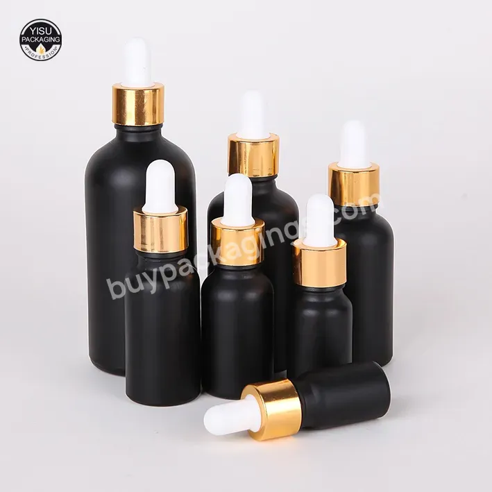 Wholesale Oil Packing Graduated Dropper 1oz Black Frosted Glass Bottle Tincture Bottles With Pipette