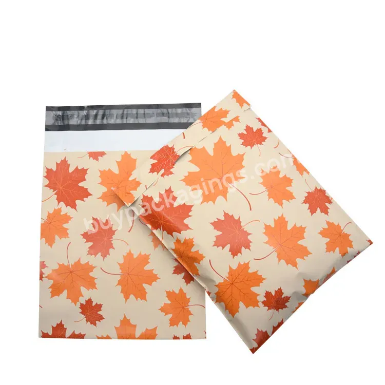 Wholesale Orange Maple Leaf Poly Mailer Bag Express Shipping Envelop Mailer Bag