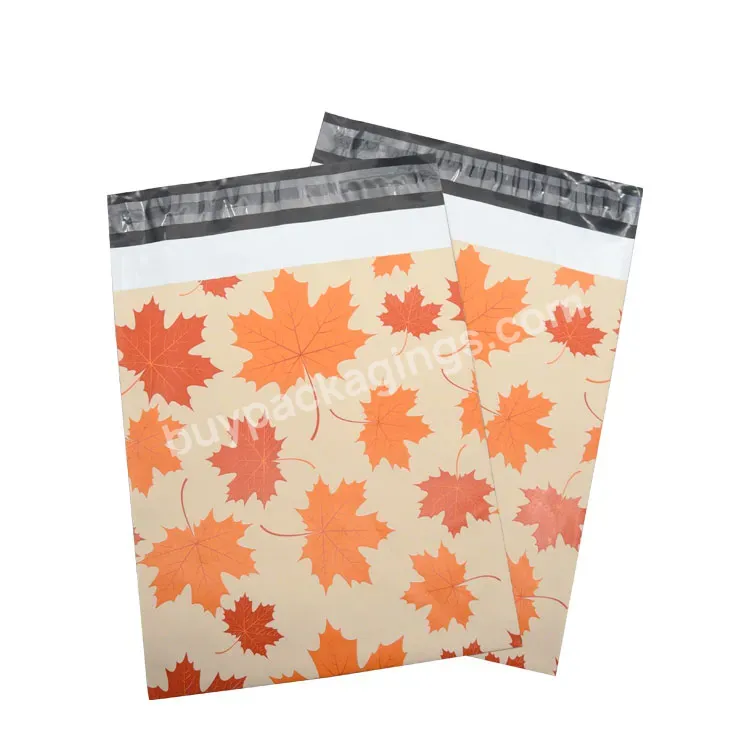 Wholesale Orange Maple Leaf Poly Mailer Bag Express Shipping Envelop Mailer Bag