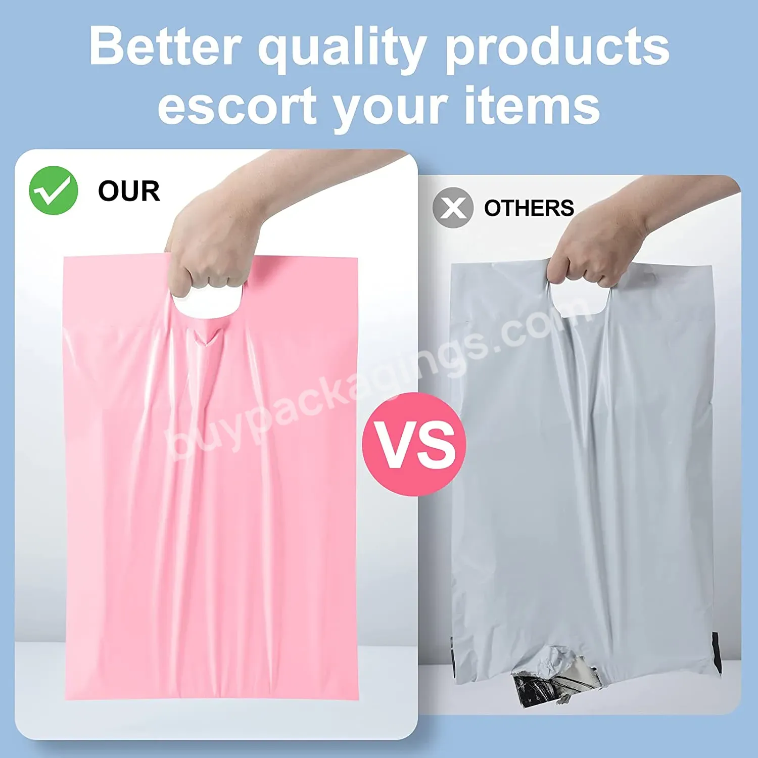 Wholesale Package Parcel Envelops Custom Logo Printed Mailing Bags Postage Bag Poly Mailers Shipping Bags With Handle For Cloth