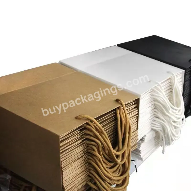 Wholesale Packaging Paperbag Custom Shopping Paper Bag With Your Own Logo White Black Brown Kraft Paper Bag