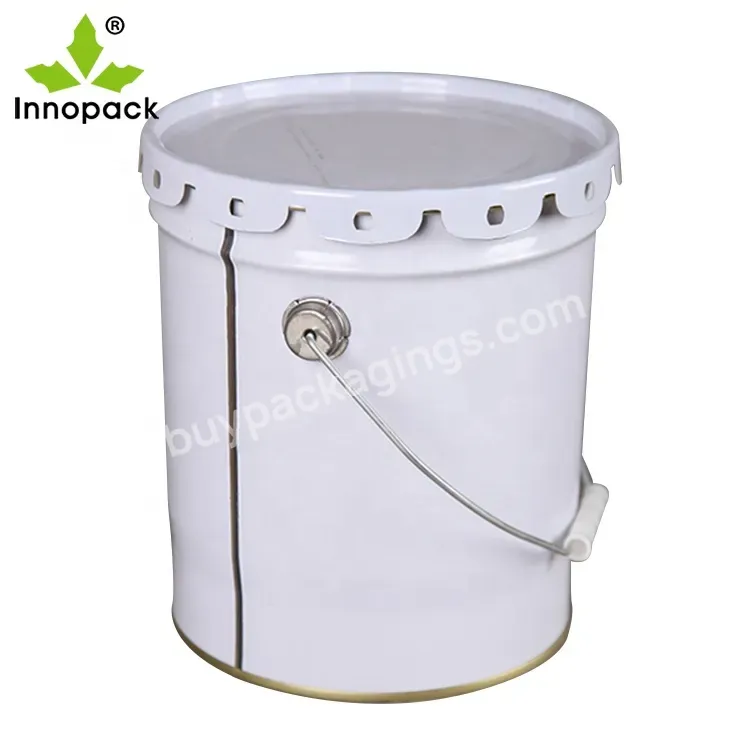 Wholesale Paint Pail Metal Drum 10l Tin Paint Metal Bucket With Lug Flower Lid