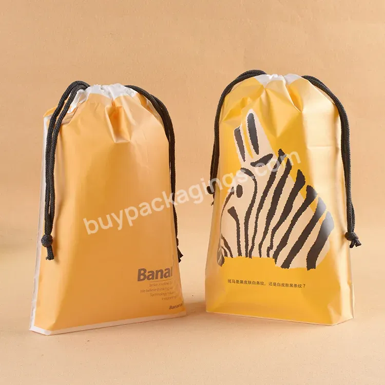 Wholesale Pe Plastic Shopping Drawstring Bag Custom Waterproof Drawstring Bag With Own Logo