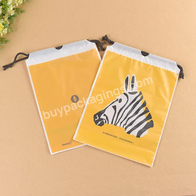 Wholesale Pe Plastic Shopping Drawstring Bag Custom Waterproof Drawstring Bag With Own Logo