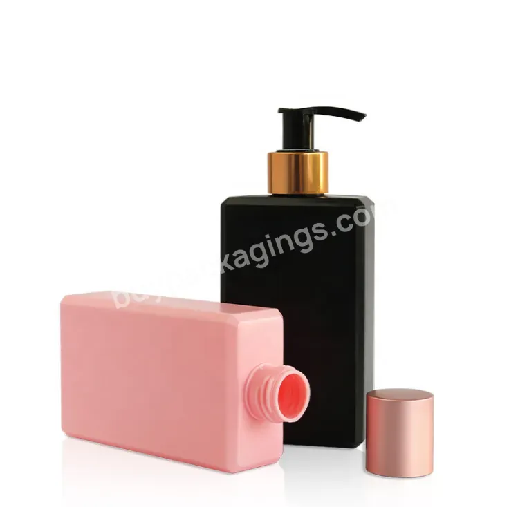 Wholesale Pe Shampoo Square Bottle Shower Gel Custom Color 250ml 500ml 750ml Gold Pump