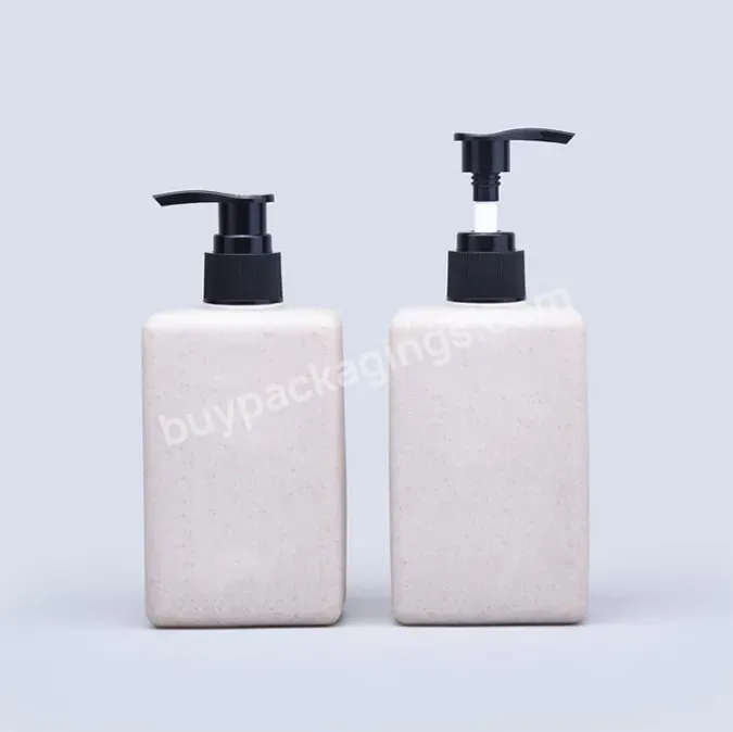 Wholesale Pe Wheat Straw Square Shampoo Shower Gel Hand Sanitizer Biodegradable Empty Bottle With Lotion Pump - Buy Wholesale Pe Wheat Straw Square Shampoo Bottle,Gel Hand Sanitizer Biodegradable Empty Bottle,Bottle With Lotion Pump.