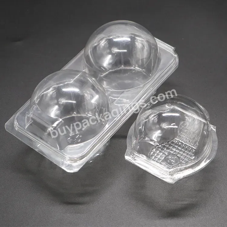 Wholesale Pet 2 Hole Clear Box Packaging Round Cake Cupcake Packaging Plastic Disposable Food Transparent Packaging