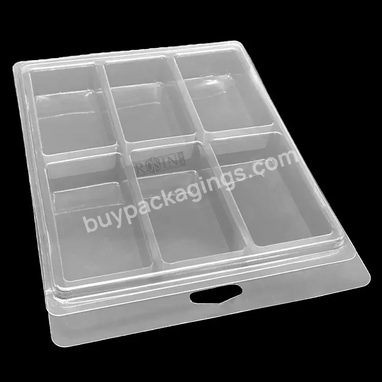 Wholesale Pet Transparent 6-compartment Cosmetics Esd Box With Handle Hole Hanging Packaging Shell Blister Clam