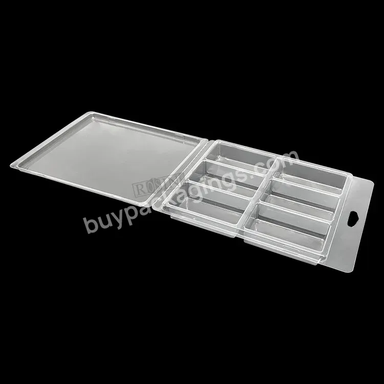 Wholesale Pet Transparent 6-compartment Cosmetics Esd Box With Handle Hole Hanging Packaging Shell Blister Clam