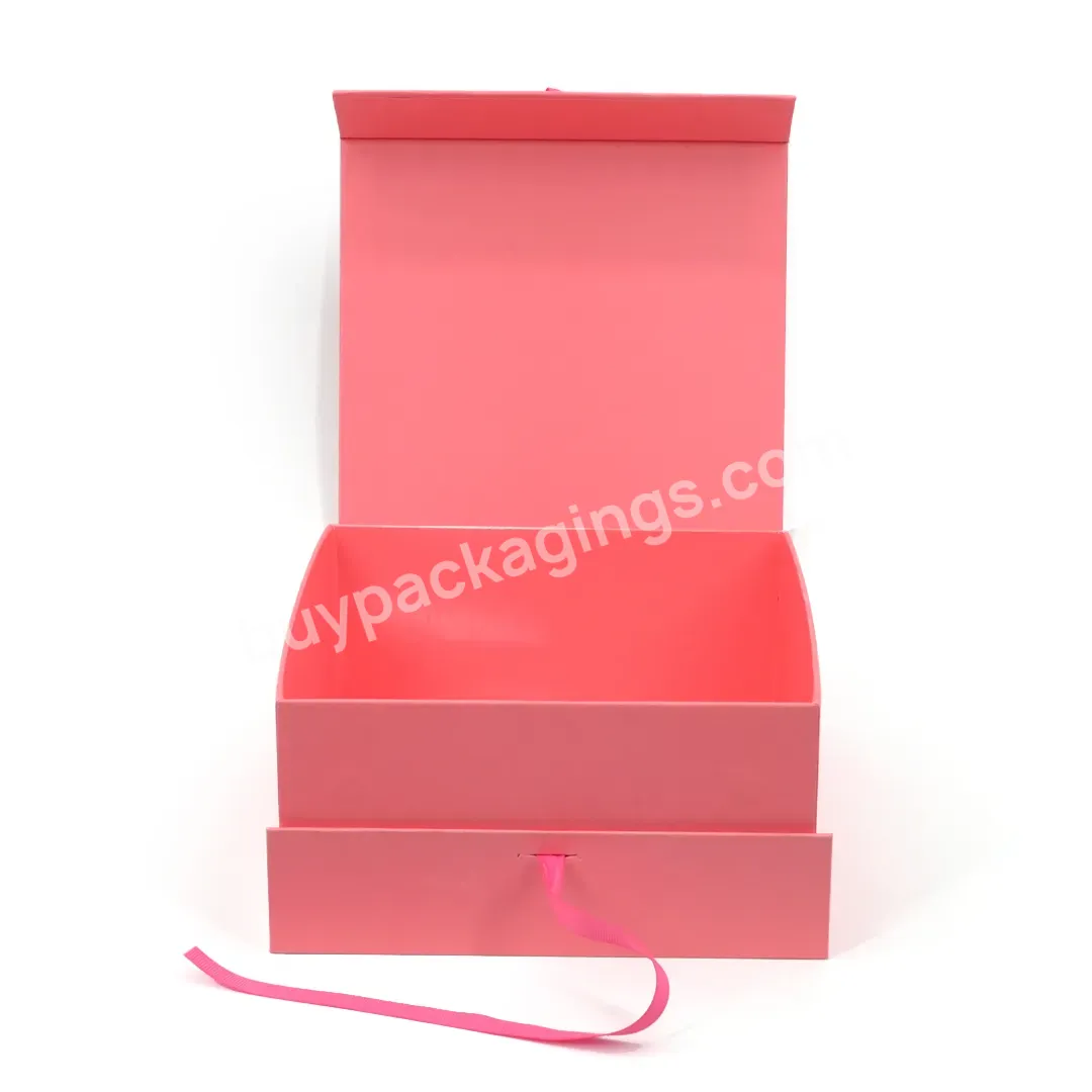 Wholesale Pink Mailing Shipping Box Corrugated Custom Box Packaging For Beauty / Cloth Gift Mailer Boxes With Ribbon