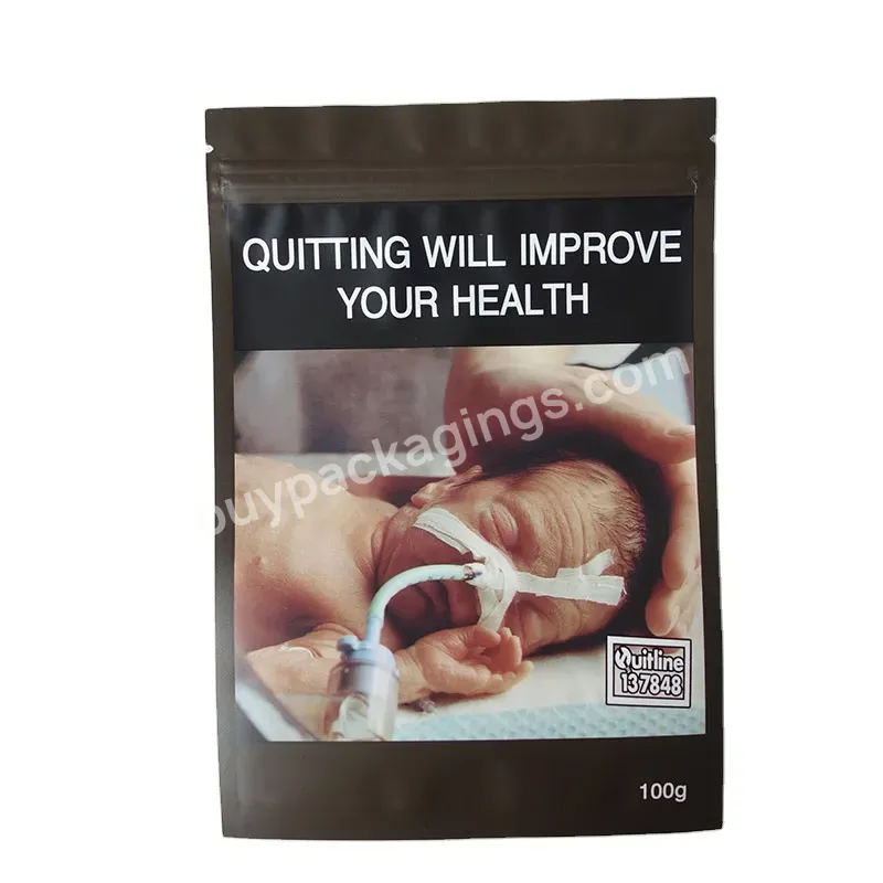 Wholesale Plastic 100g Tobacco Smoking Pouch/tobacco Leaf Pouch/tobacco Bags