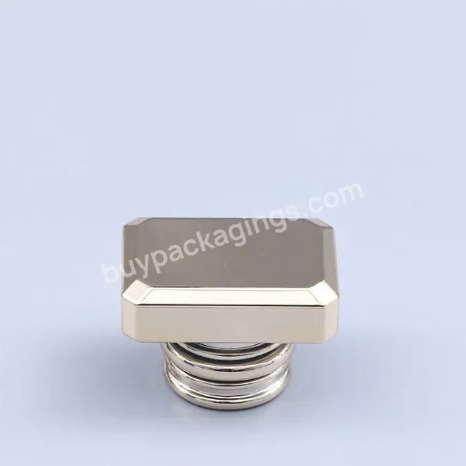 Wholesale Plastic Abs Gold Perfume Cap Uv Plated Square Perfume Cap For Glass Perfume Bottle