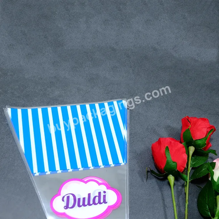 Wholesale Plastic Bag Supplier Custom Waterproof Flower Packaging Triangle Flower Bag
