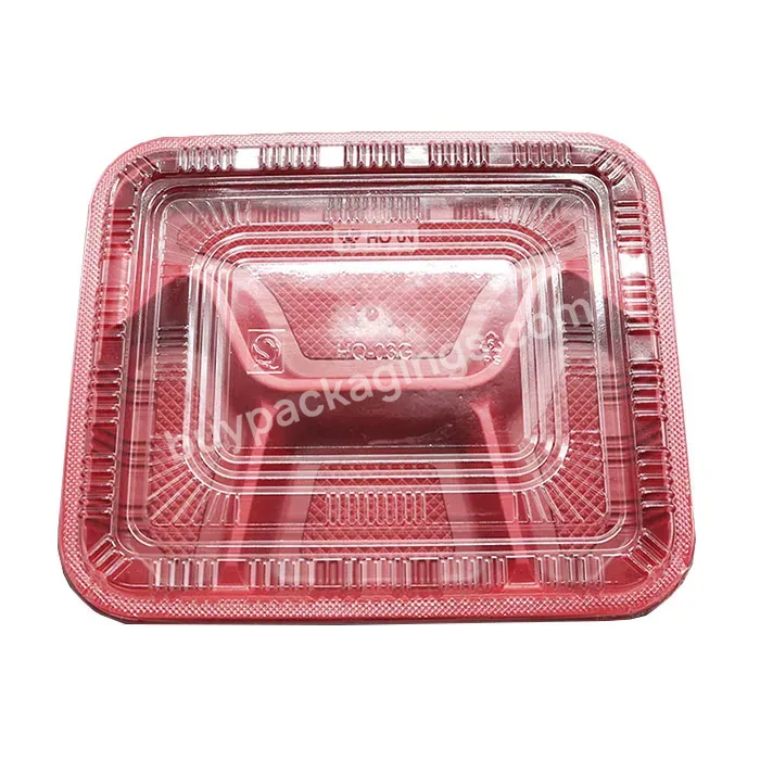 Wholesale Plastic Disposable Packaging To Go Lunch Box Rectangle Blister 4 Compartment Take Away Food Containers