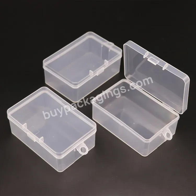 Wholesale Plastic Gift Coin Bead Box Transparent Case Custom Logo Small Packaging Case With Hook Clear Plastic Storage Container