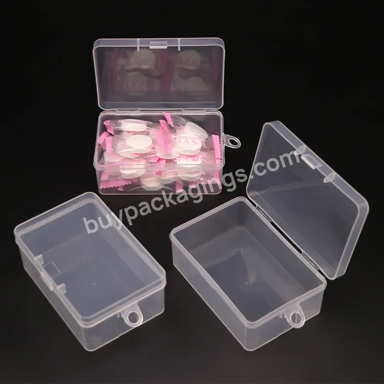 Wholesale Plastic Gift Coin Bead Box Transparent Case Custom Logo Small Packaging Case With Hook Clear Plastic Storage Container