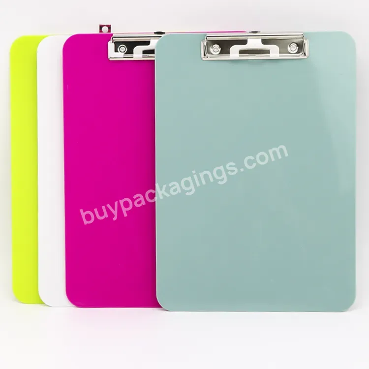 Wholesale Plastic Notepad Office Clipboard Low Profile Clip Writing Board Office School Home Stationery Supply Custom Clipboard