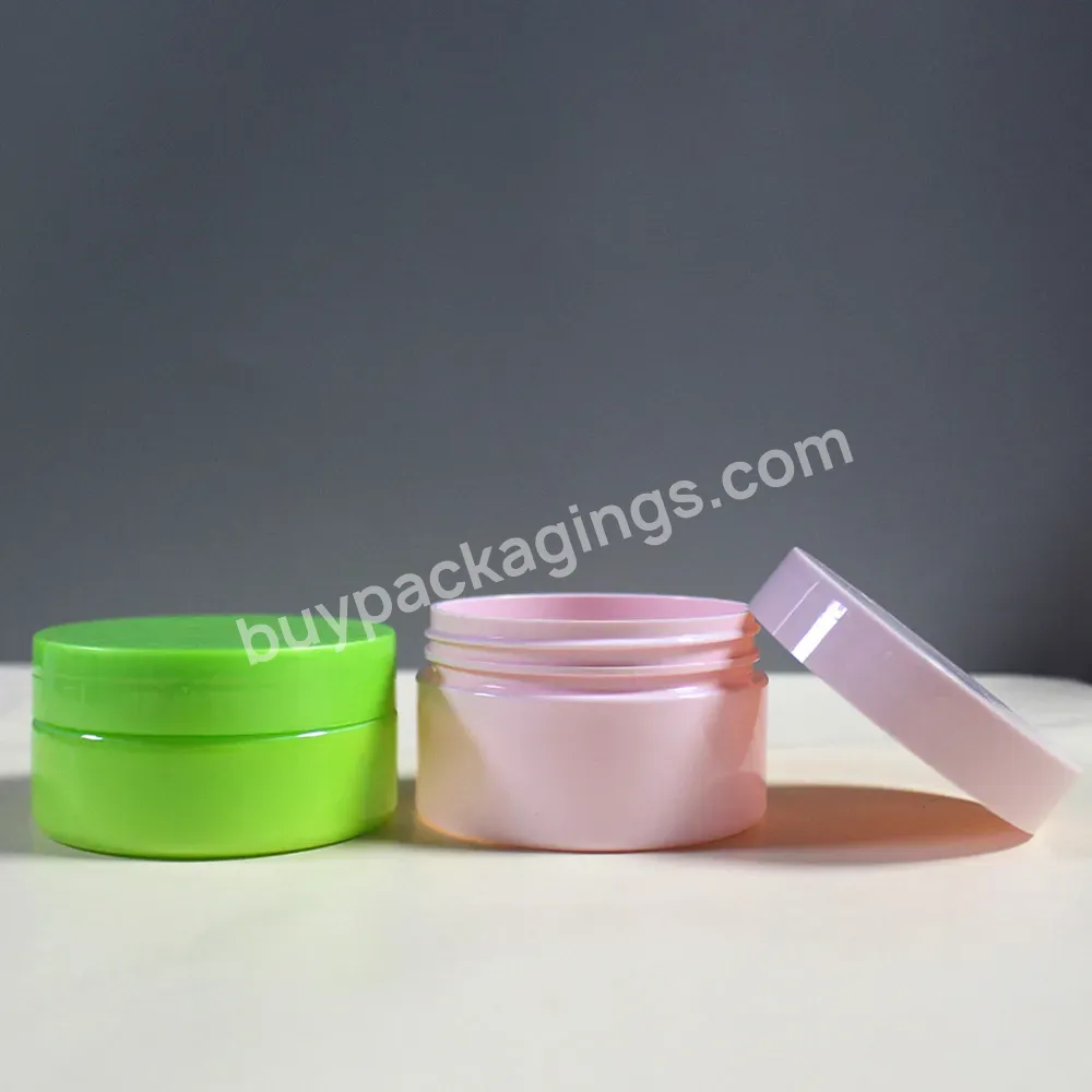 Wholesale Plastic Pet Cosmetic Container 150ml 250ml300ml 8oz Frosted White Pink Clear Face Cream Body Butter Skincare Scrub Jar - Buy Hot Sale White Pink Round 250ml 8.5oz Body Butter Jars Packaging,400ml Amber Plastic Pet Cosmetic Cream Jar Hair,Co