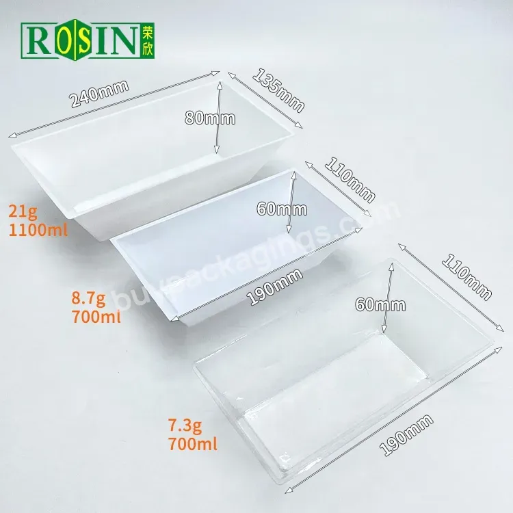 Wholesale Plastic Transparent Take Away Yogurt Cake 1.5l Ice Cream Packing Take Out Box Container