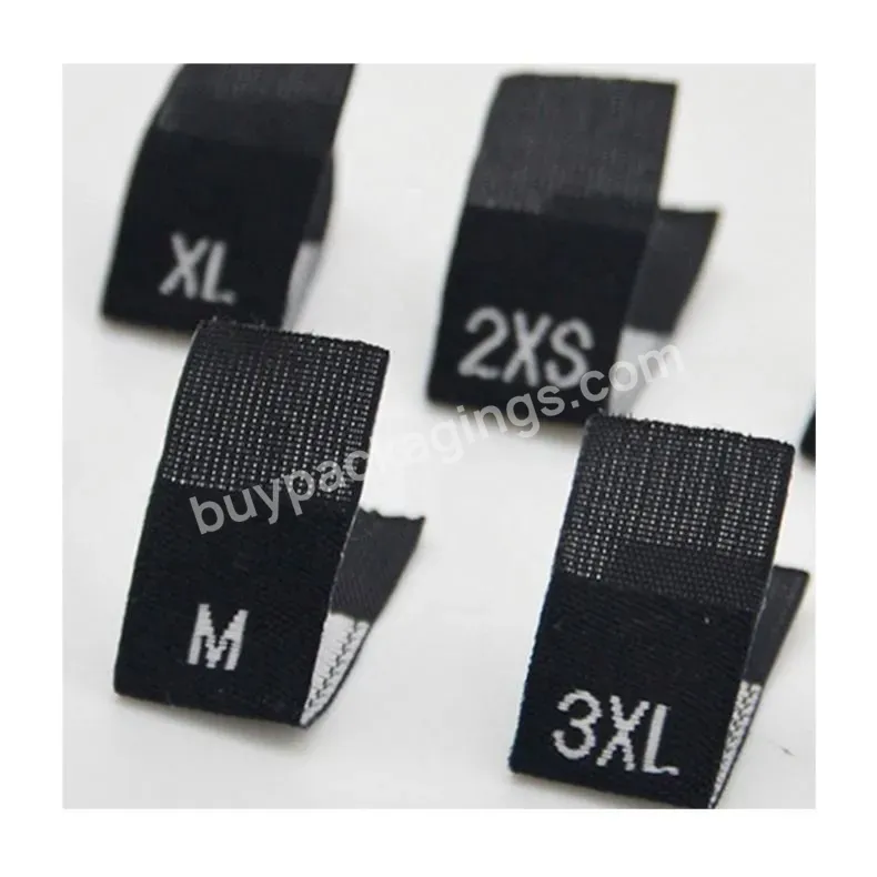 Wholesale Polyester Woven Size Label Center Folding,Hot Cut End For Clothes