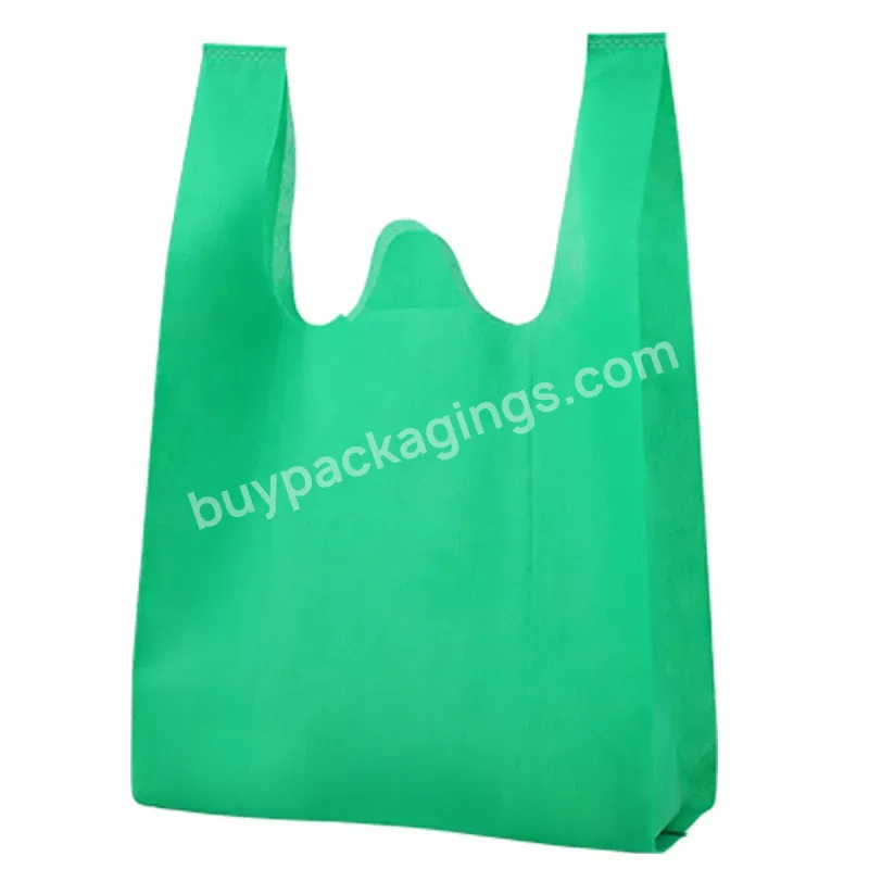 Wholesale Portable Reusable Eco Friendly Custom Logo Non-woven Fabric Shopping Bags Reusable Non Woven Vest Bags With Print Logo