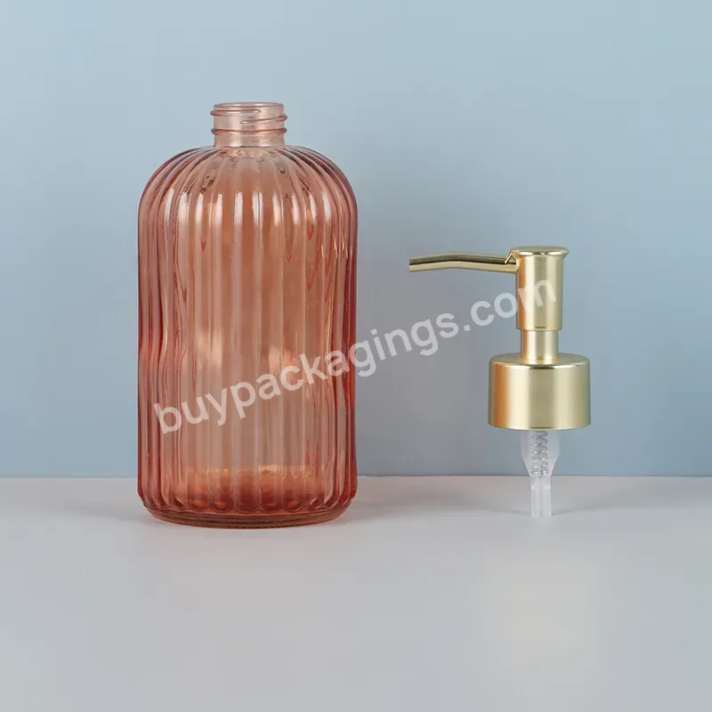 Wholesale Price 400ml Oem/odm Glass Body Lotion Bottle With Electroplating Hand Sanitizer Pump