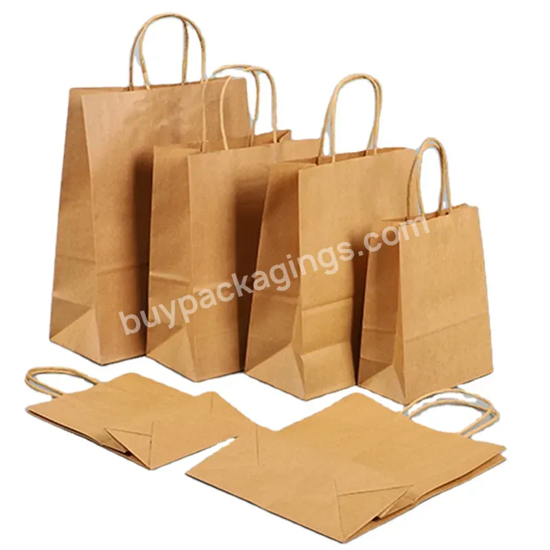 Wholesale Price Brown Paper Bags Coffee Recycled Custom Logo Grocery Shopping Kraft Paper Kraft Paper Food Bag