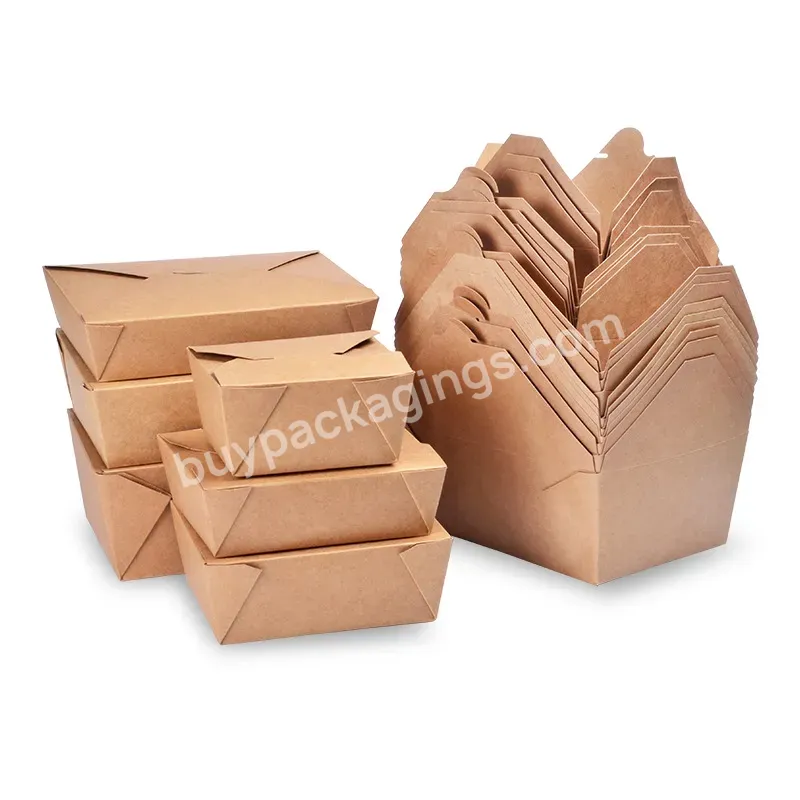 Wholesale Price Brown Paper Lunch Boxes For Restaurants Eco-friendly Takeaway Box Kraft Paper Take Out Boxes