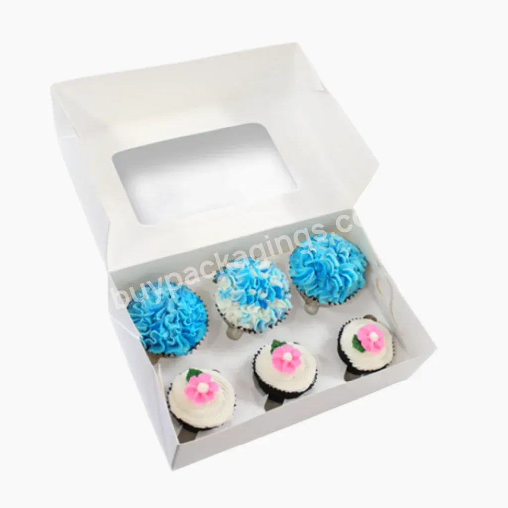 Wholesale Price Kraft Bakery Boxes Packaging Box With Lid Cupcake Containers With Window