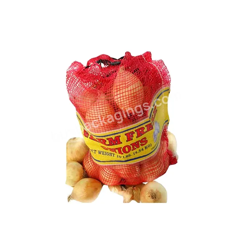 Wholesale Price Recycled 50*80cm 25kg 30kg 50kg Packing Pp Vegetables Net Sack Pe Raschel Mesh Bag For Potato Onion Packaging