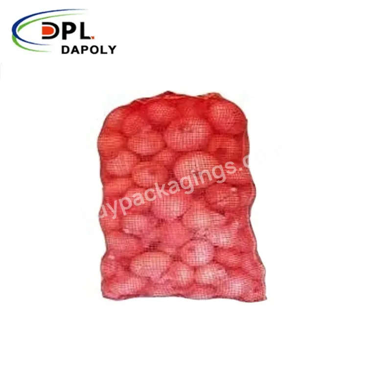 Wholesale Price Recycled 50*80cm 25kg 30kg 50kg Packing Pp Vegetables Net Sack Pe Raschel Mesh Bag For Potato Onion Packaging