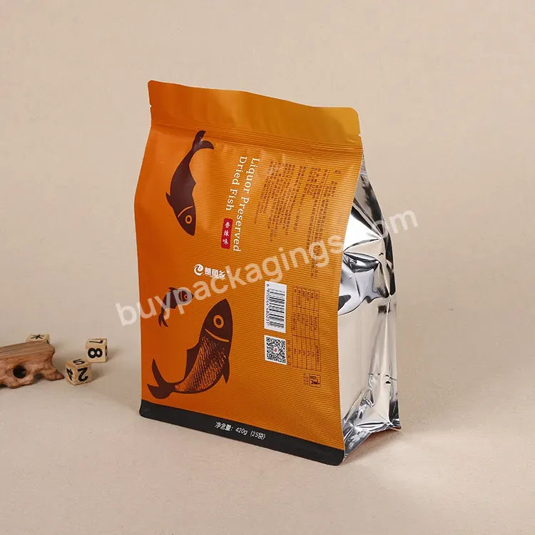 Wholesale Prices Aluminum Foil Stand Up Zipper Pouch Flat Bottom Food Packaging Bag