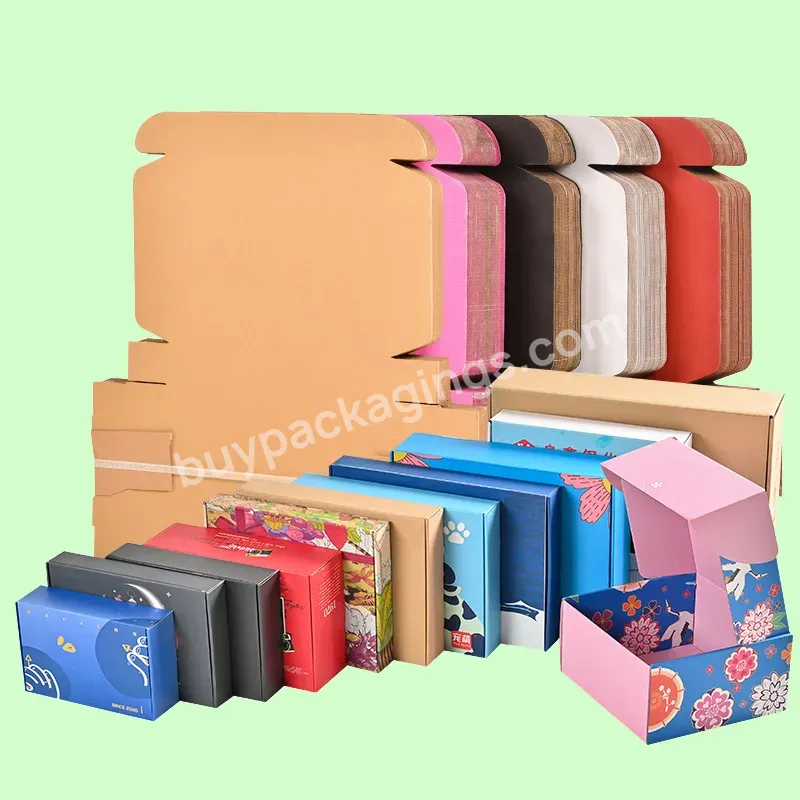Wholesale Printed Unique Corrugated Shipping Boxes Custom Foldable Corrugated Paper Express Clothing Packaging Mailer Box