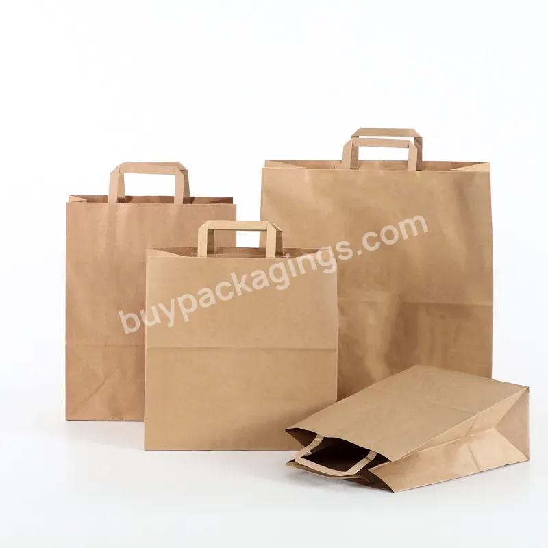 Wholesale Recycle Custom Logo Printing Brown Kraft Paper Shopping Bag With Fsc Certificate