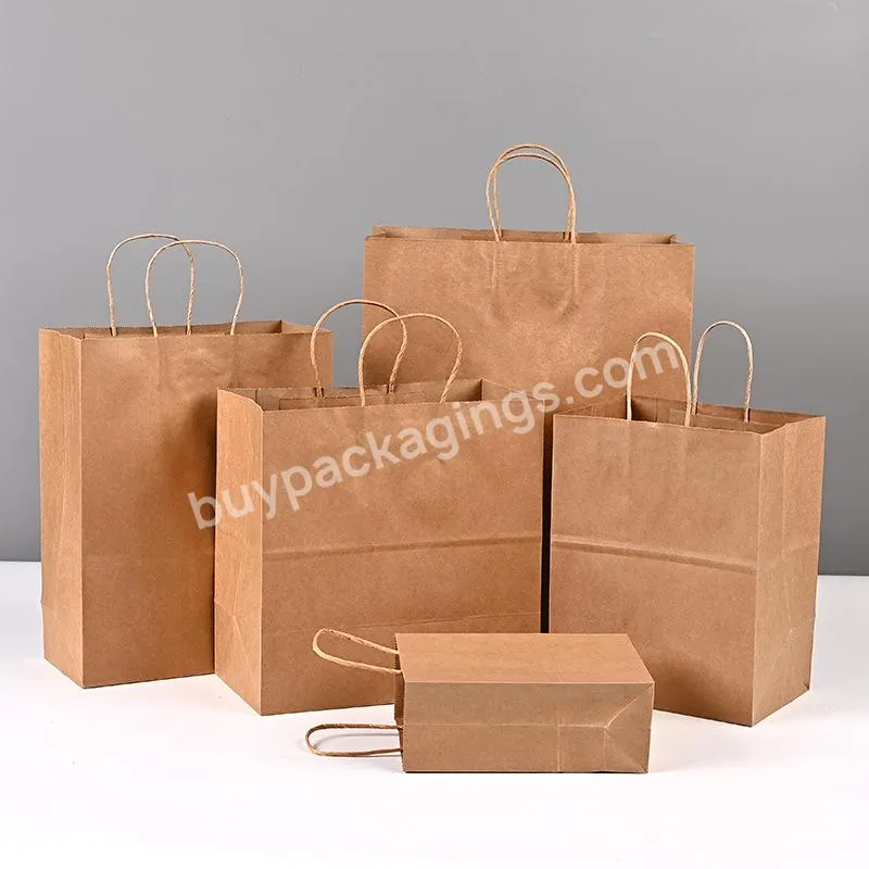 wholesale recycled brown kraft paper gift bag hand bag