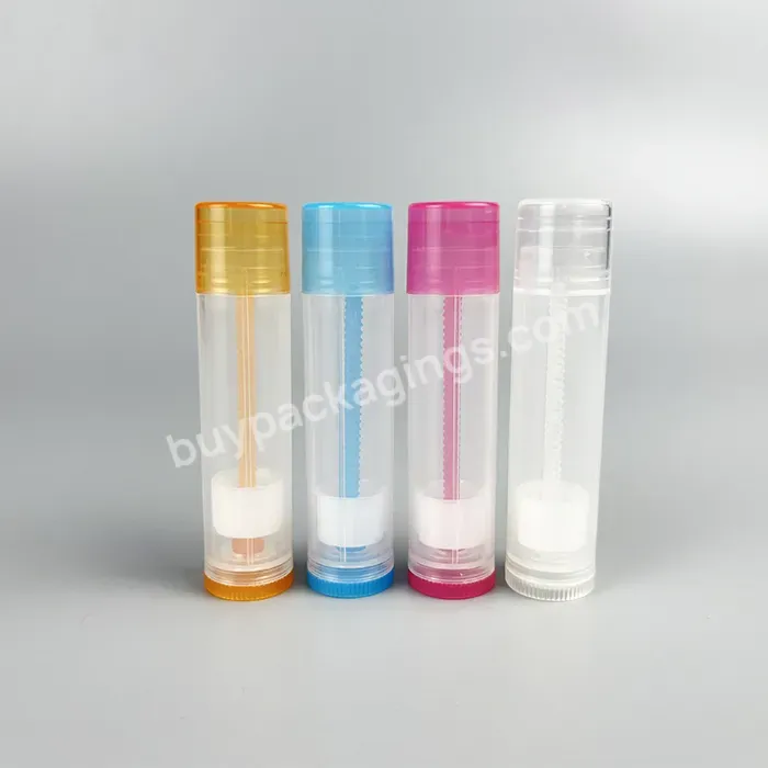 Wholesale Recycled Round Rotate Plastic 5g 15g Empty Mini Lipstick Lip Balm Container Tube,Empty Lip Balm Tubes